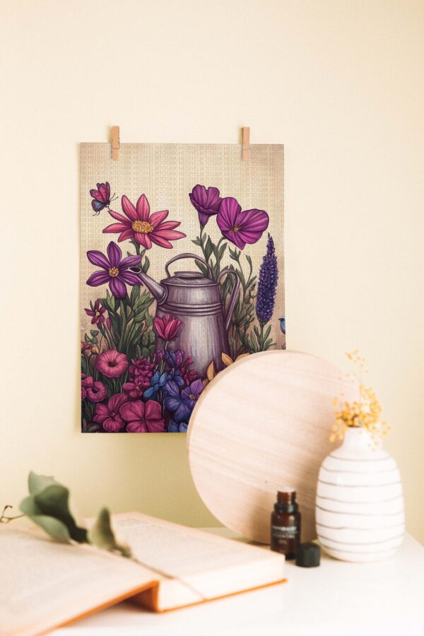 Bloom Garden – Rustik Çiçek Temalı Ahşap Poster