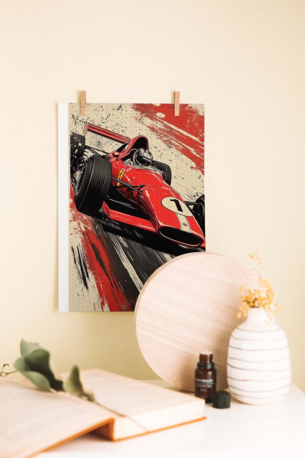 Speed Racer – Retro Stil Formula 1 Ahşap Poster