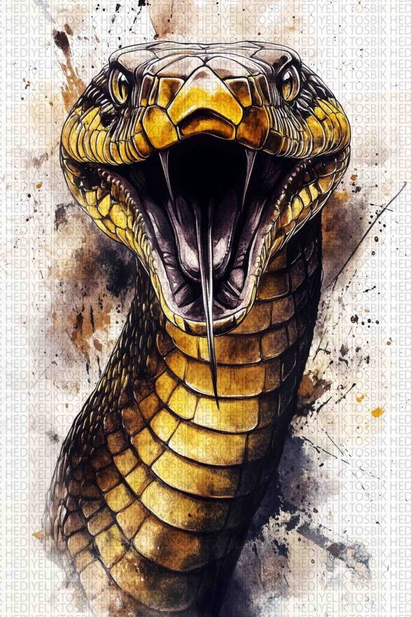 Viper Strike – Nostaljik Yılan Temalı Ahşap Poster