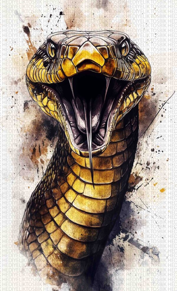 Viper Strike – Nostaljik Yılan Temalı Ahşap Poster