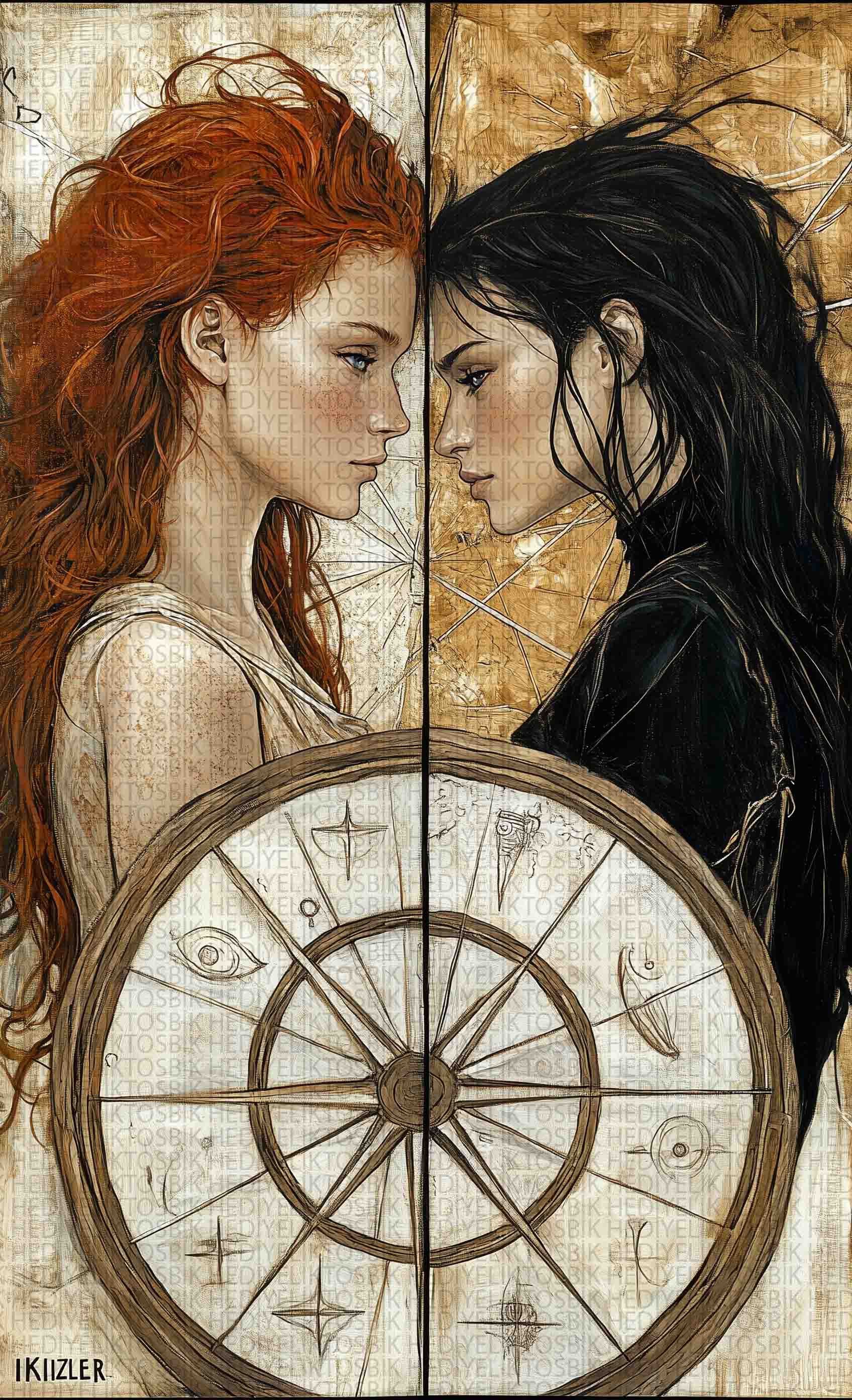 Zodiac Twins – İkizler Burcu Ahşap Poster