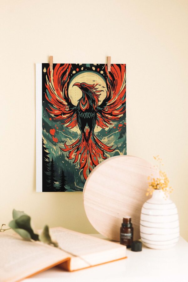 Phoenix Rise – Mitolojik Anka Kuşu Ahşap Poster