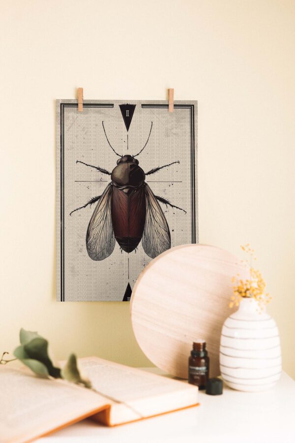 Insectum II – Minimalist Böcek Temalı Ahşap Poster