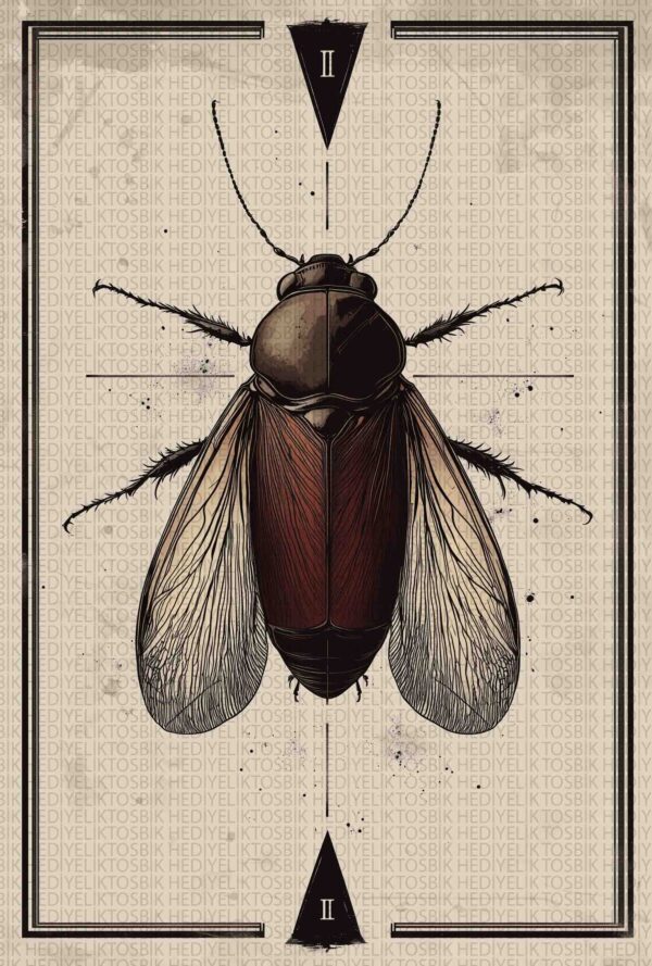 Insectum II – Minimalist Böcek Temalı Ahşap Poster