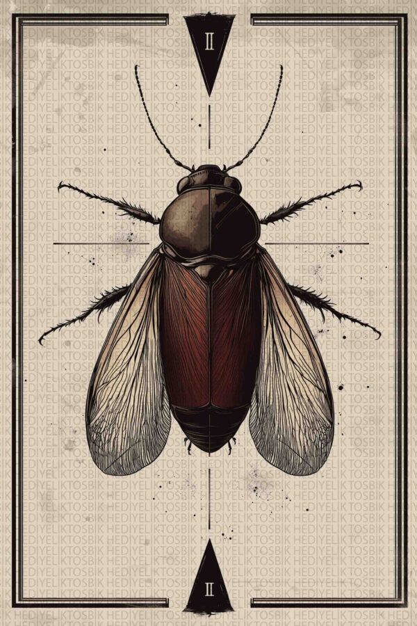 Insectum II – Minimalist Böcek Temalı Ahşap Poster