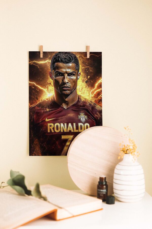 Cristiano Ronaldo – Şimşek Gücü Ahşap Poster