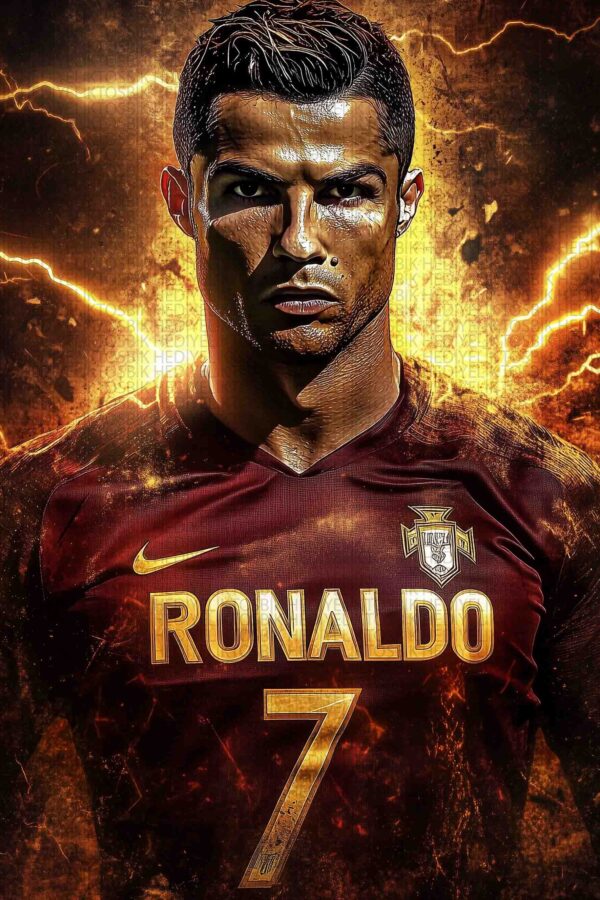 Cristiano Ronaldo – Şimşek Gücü Ahşap Poster