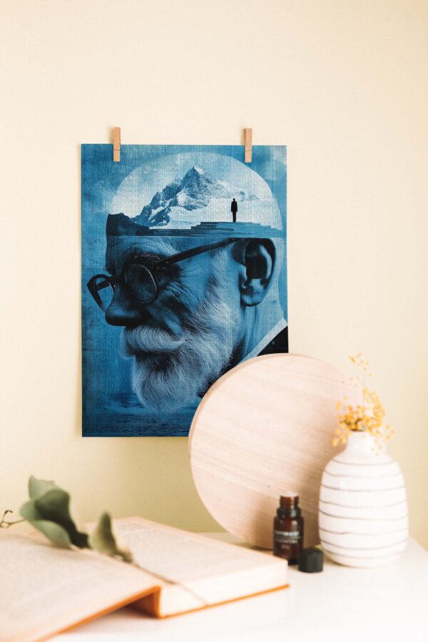 Zihin ve Dağ – Modern Sanat Ahşap Poster – Freud