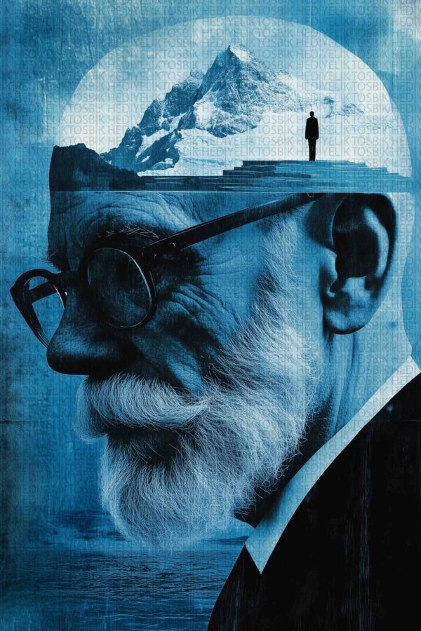 Zihin ve Dağ – Modern Sanat Ahşap Poster – Freud