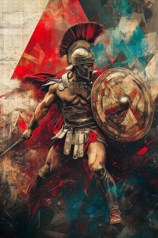 Spartan Gücü – Savaşçı Ahşap Poster