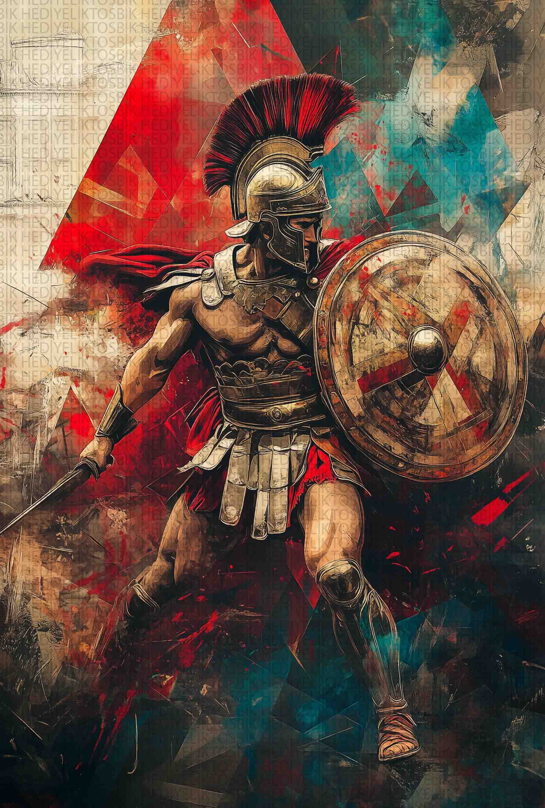 Spartan Gücü – Savaşçı Ahşap Poster