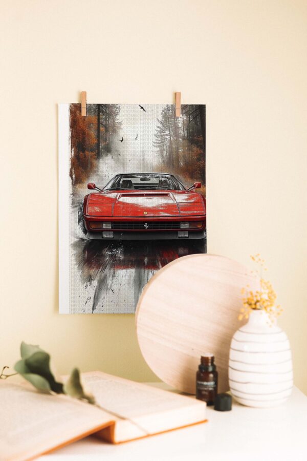 Red Power – Klasik Spor Araba Ahşap Poster