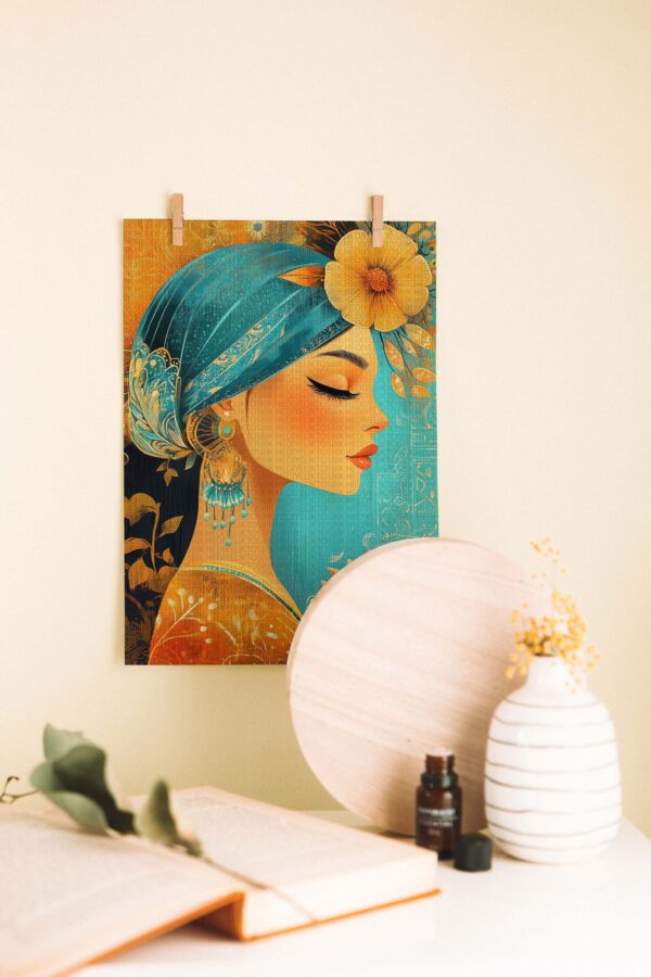 Oriental Grace – Kadın Silüetli Ahşap Poster