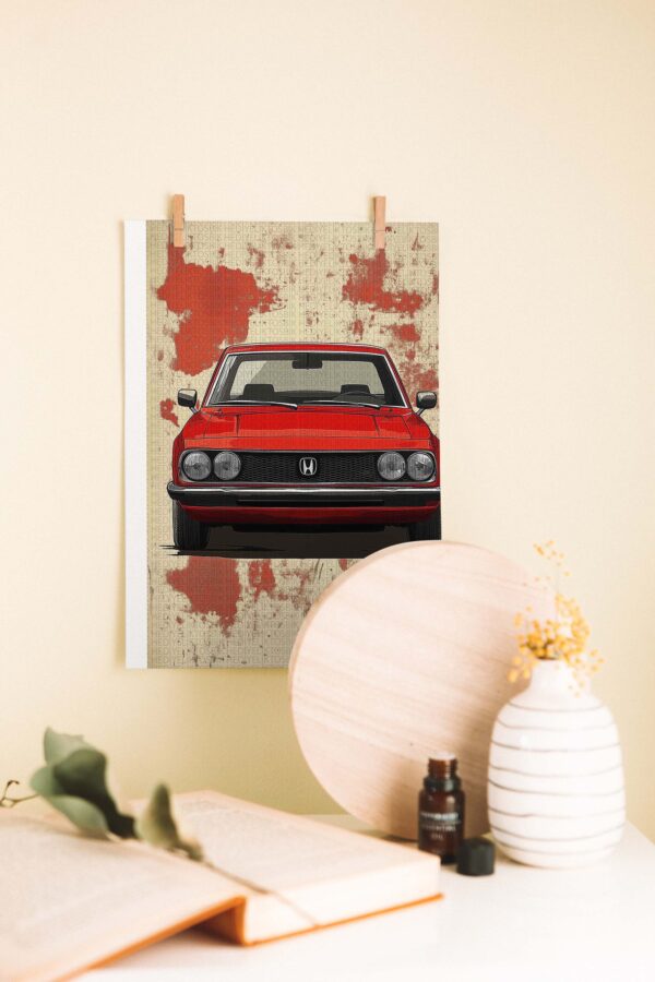 Retro Honda – Klasik Araba Desenli Ahşap Poster