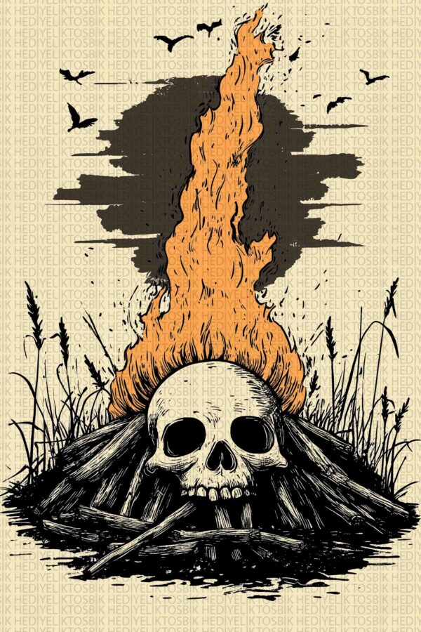Eternal Flame – Gotik Tarz Dekoratif Ahşap Poster