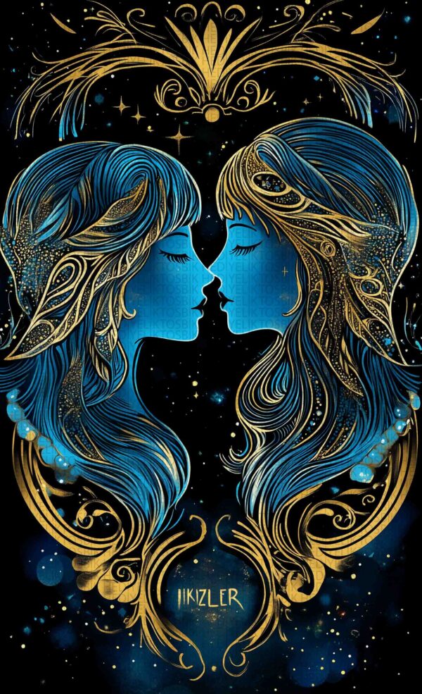 İkizler Burcu – Astroloji Temalı Dekoratif Ahşap Poster