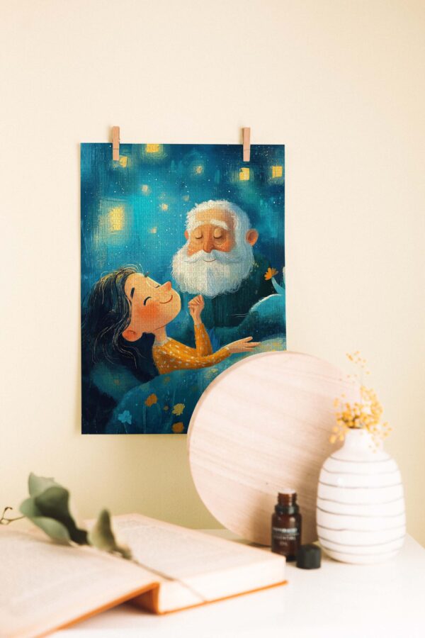 Starry Night Tales – Masalsı Dekoratif Ahşap Poster