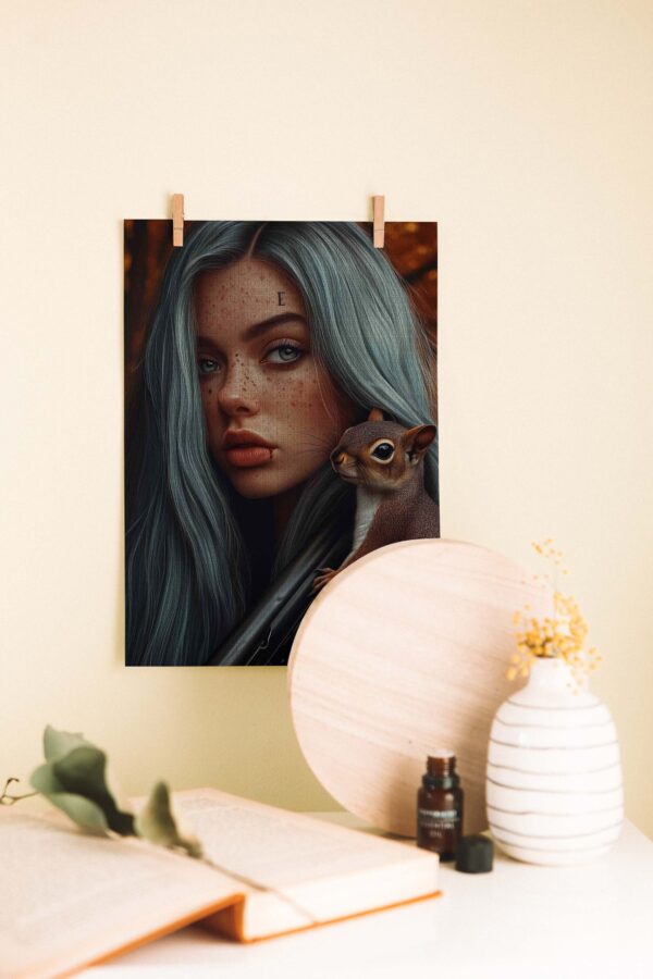 Forest Guardian – Fantastik Ahşap Poster