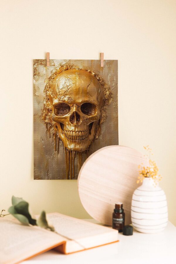 Golden Decay – Lüks Gotik Tarz Ahşap Poster