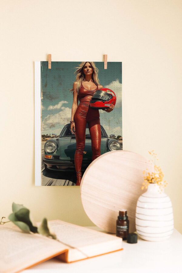 Speed & Style – Retro Yarış Temalı Ahşap Poster