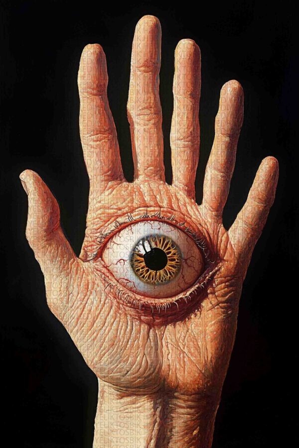 Eye of Perception – Sürrealist Ahşap Poster