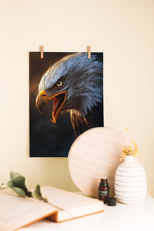 Fierce Eagle – Gücün Simgesi Ahşap Poster