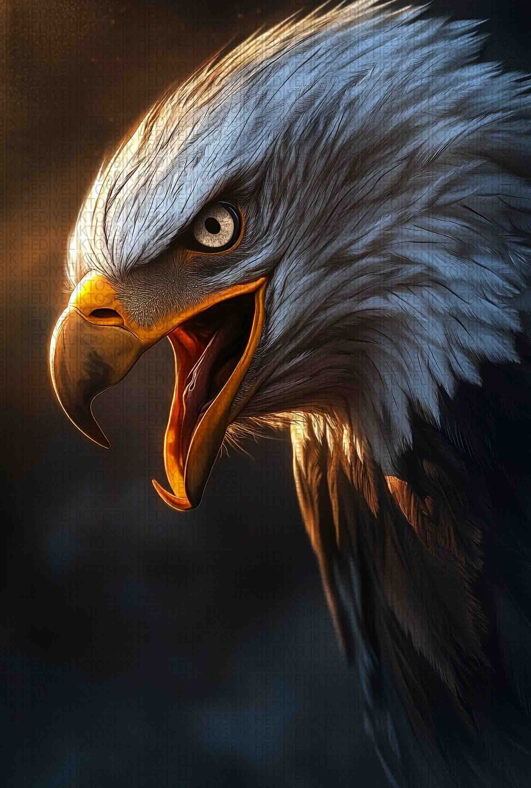 Fierce Eagle – Gücün Simgesi Ahşap Poster