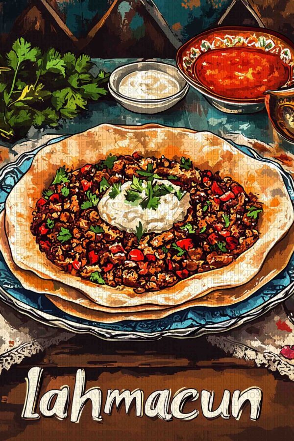 Lahmacun Keyfi – Türk Mutfağı Temalı Ahşap Poster