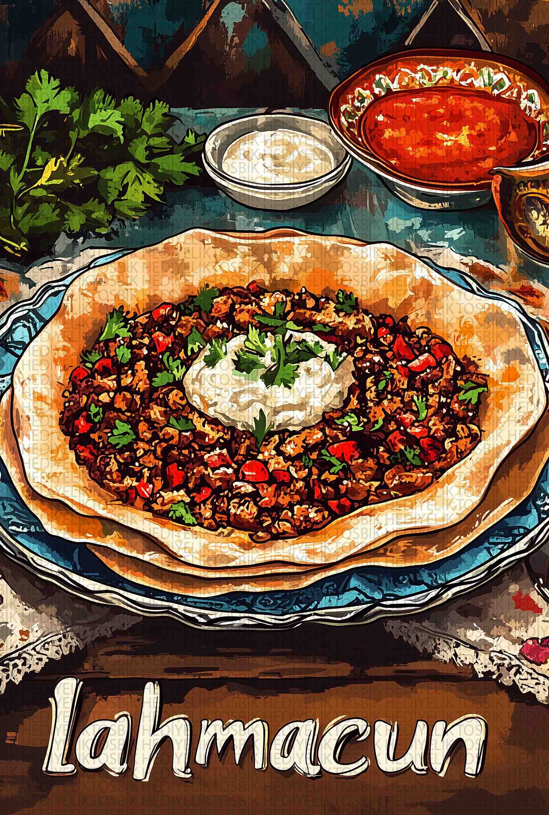 Lahmacun Keyfi – Türk Mutfağı Temalı Ahşap Poster