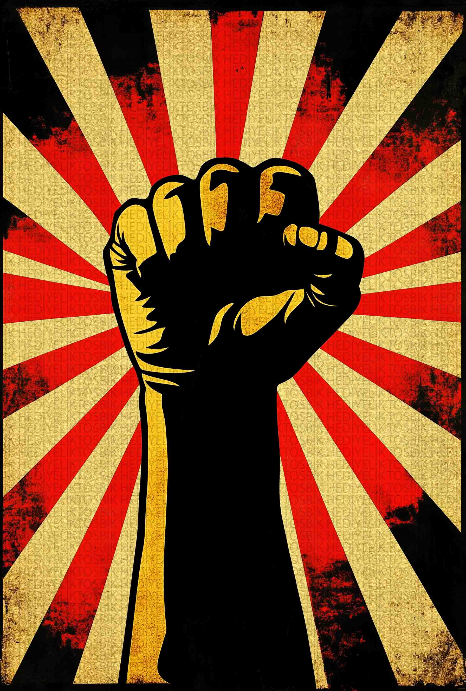 Direniş Gücü - Retro Ahşap Poster