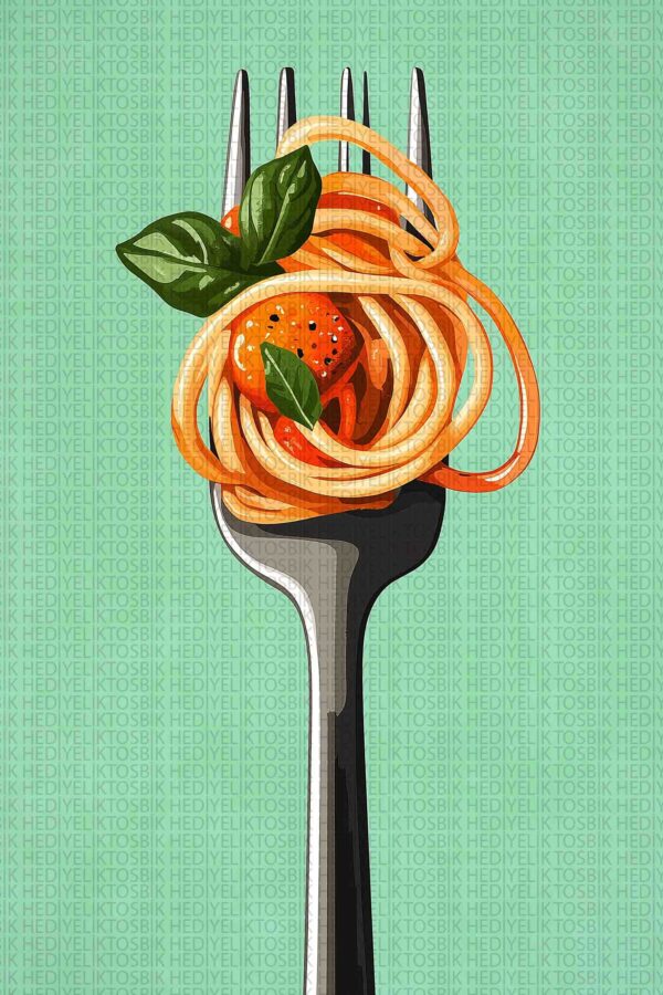 Lezzet Sanatı – Spagetti Ahşap Poster