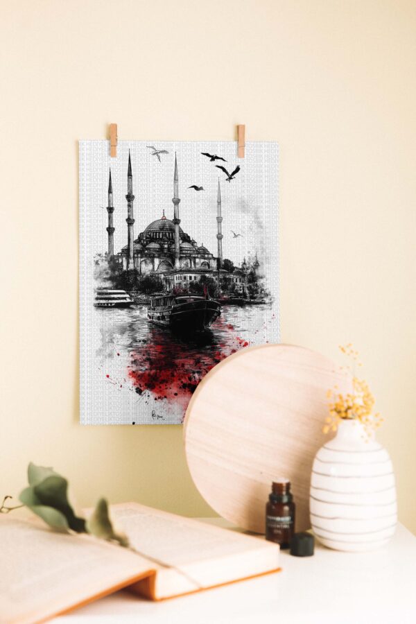 Boğazda İstanbul – Sanatsal Ahşap Poster
