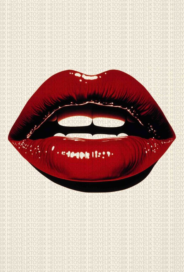 Red Lips - Modern Pop Art Ahşap Poster