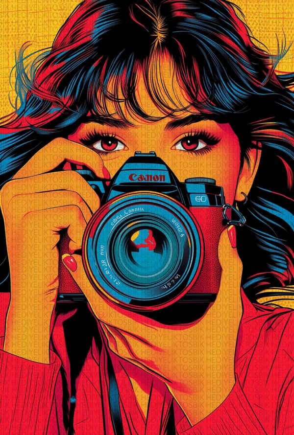 Pop Art Photographer – Retro Ahşap Poster
