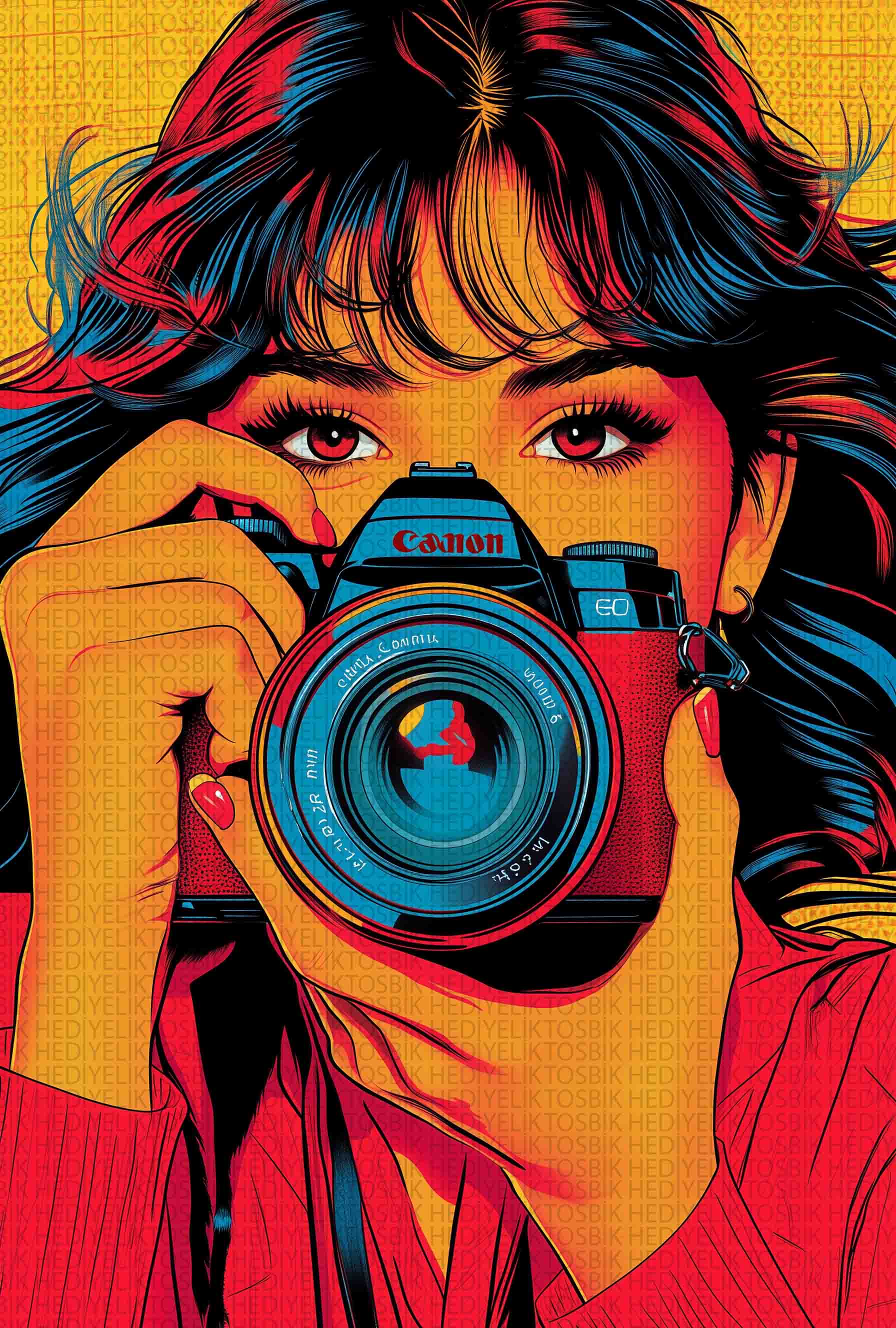 Pop Art Photographer – Retro Ahşap Poster