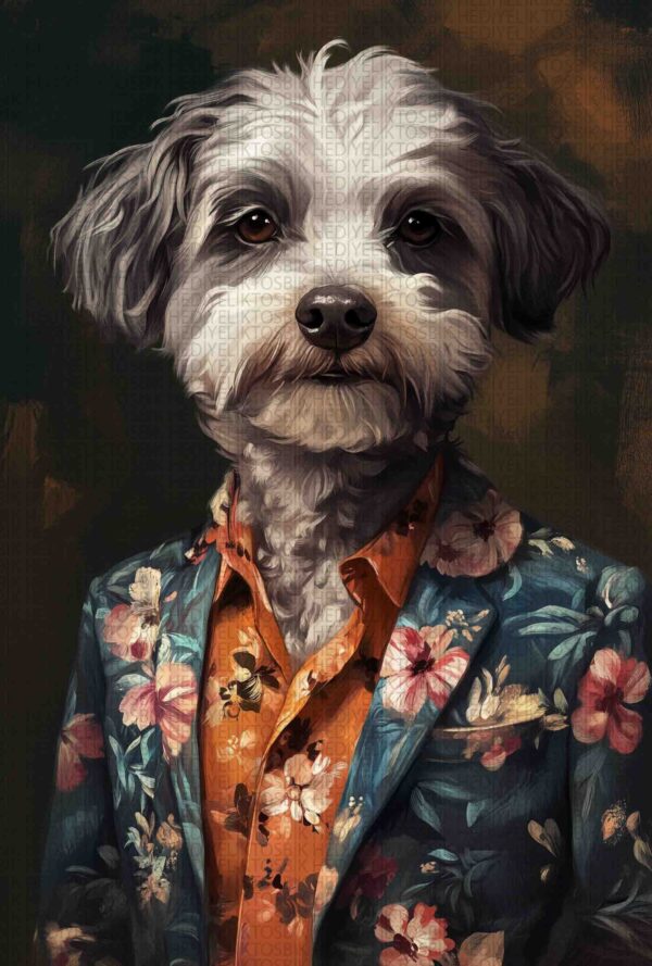 Stil Sahibi Dost – Vintage Köpek Portresi Ahşap Poster