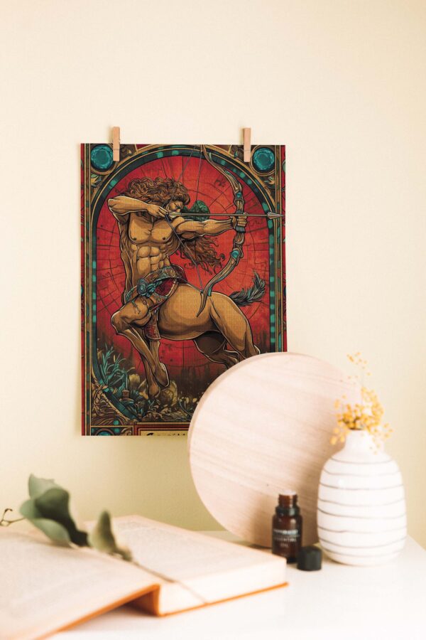 Yay Burcunun Gücü – Mitolojik Sagittarius Ahşap Poster