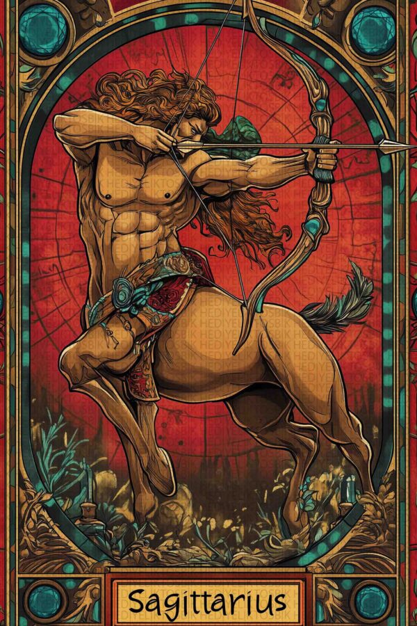 Yay Burcunun Gücü – Mitolojik Sagittarius Ahşap Poster
