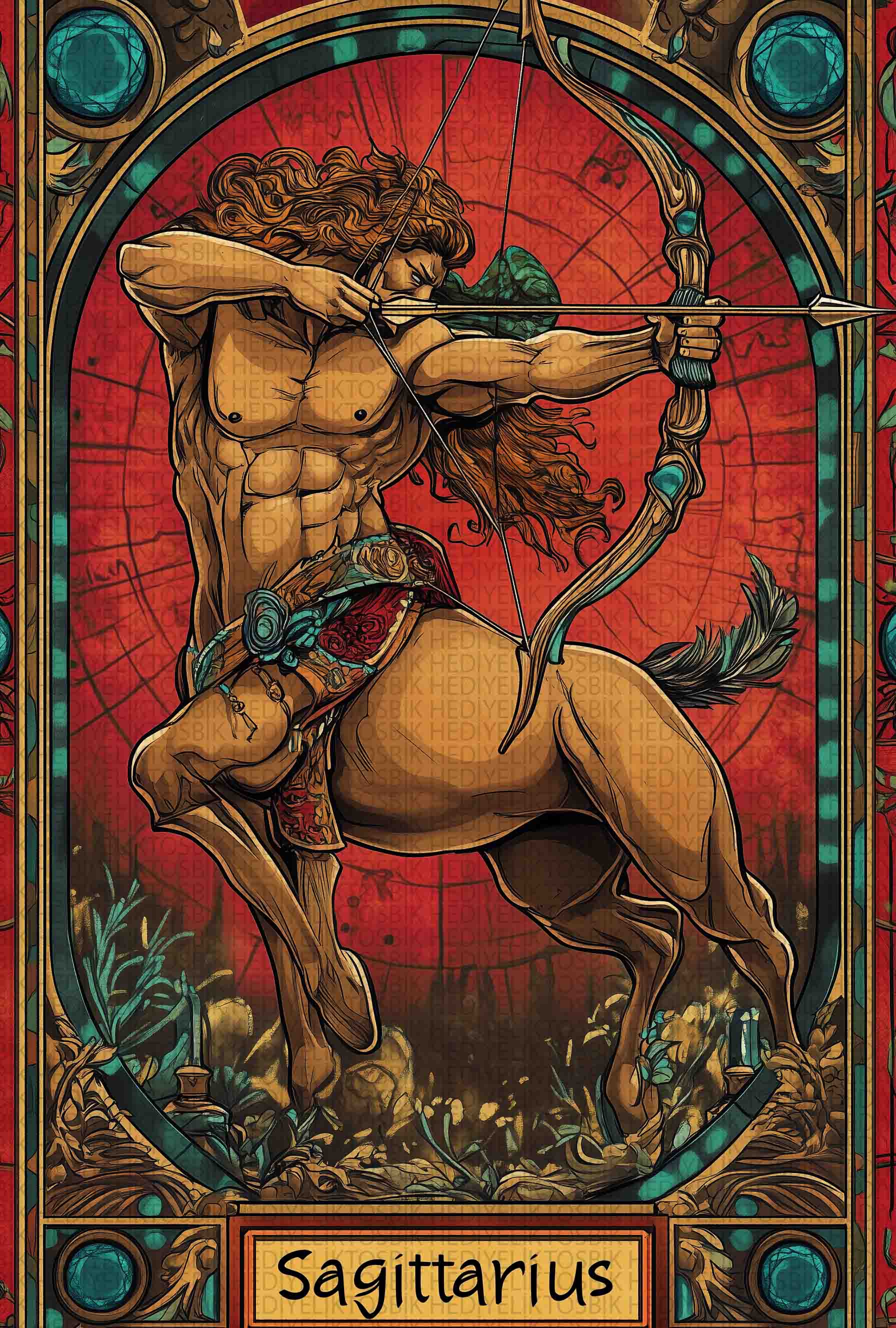 Yay Burcunun Gücü – Mitolojik Sagittarius Ahşap Poster