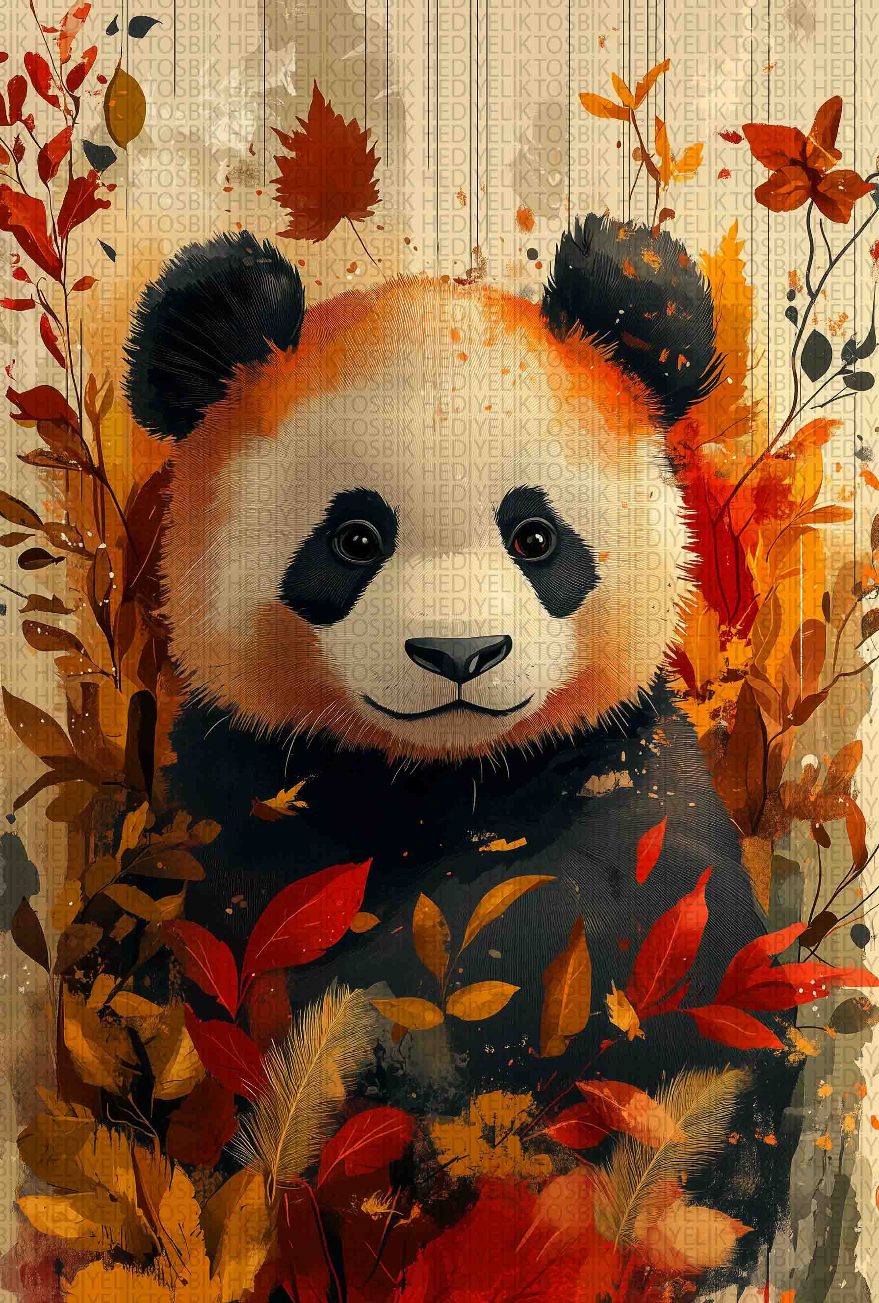 Sonbahar Rüyası – Panda ve Yaprakların Dansı