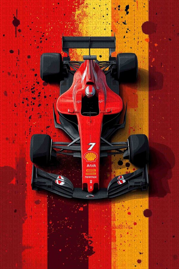 Hızın Ruhu – Formula 1 Temalı Retro Ahşap Poster