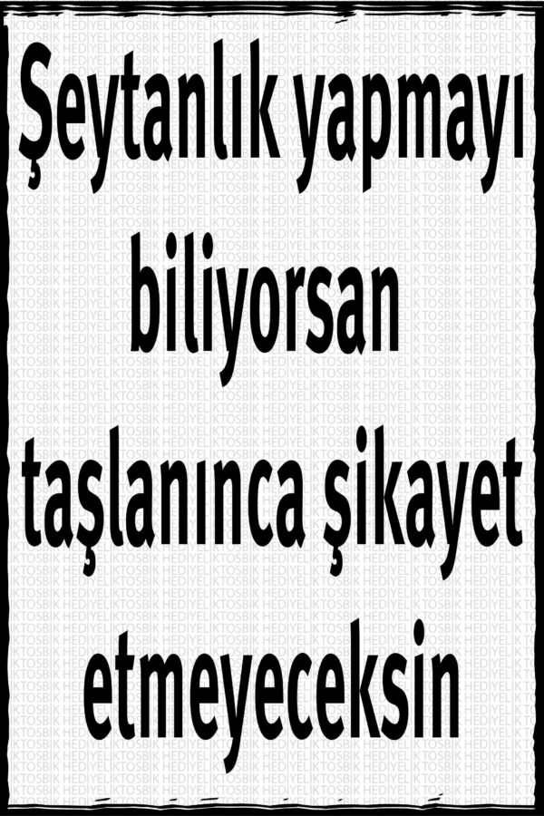 Şeytanlık Yapmayı Biliyorsan Taşlanınca Şikayet Etmeyeceksin
