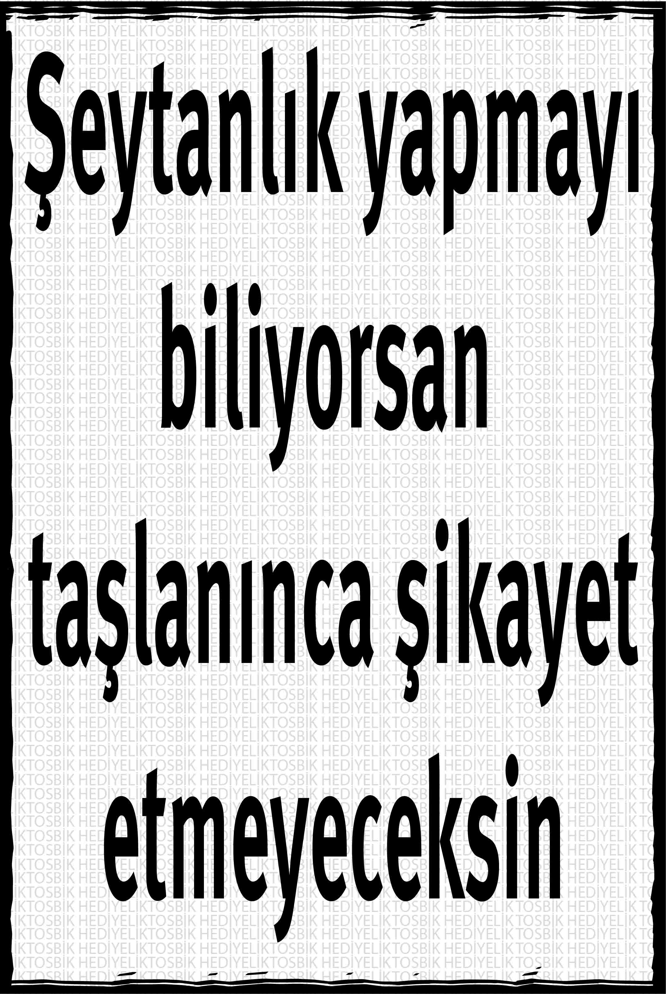 Şeytanlık Yapmayı Biliyorsan Taşlanınca Şikayet Etmeyeceksin