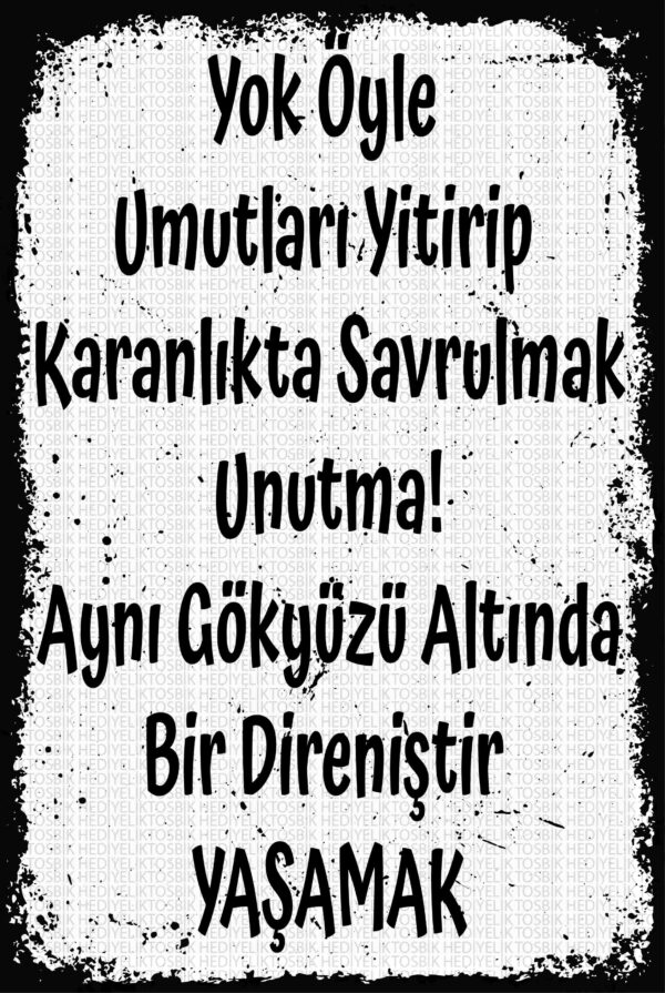 Aynı Gökyüzü Altında Direniş – Umut Temalı Ahşap Poster
