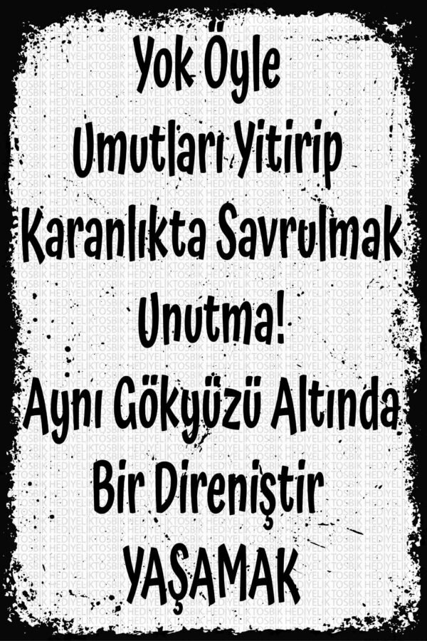 Aynı Gökyüzü Altında Direniş – Umut Temalı Ahşap Poster